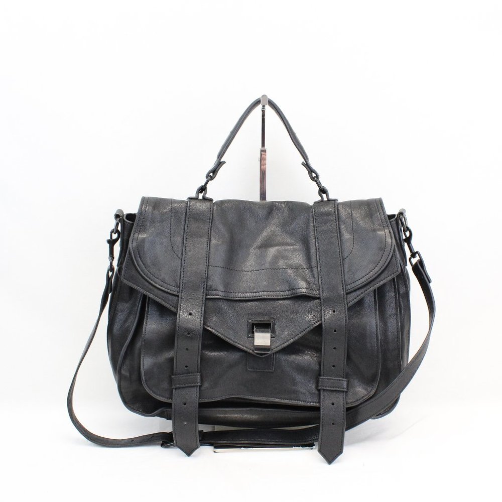 Proenza Schouler Black PS1 Large Leather Satchel